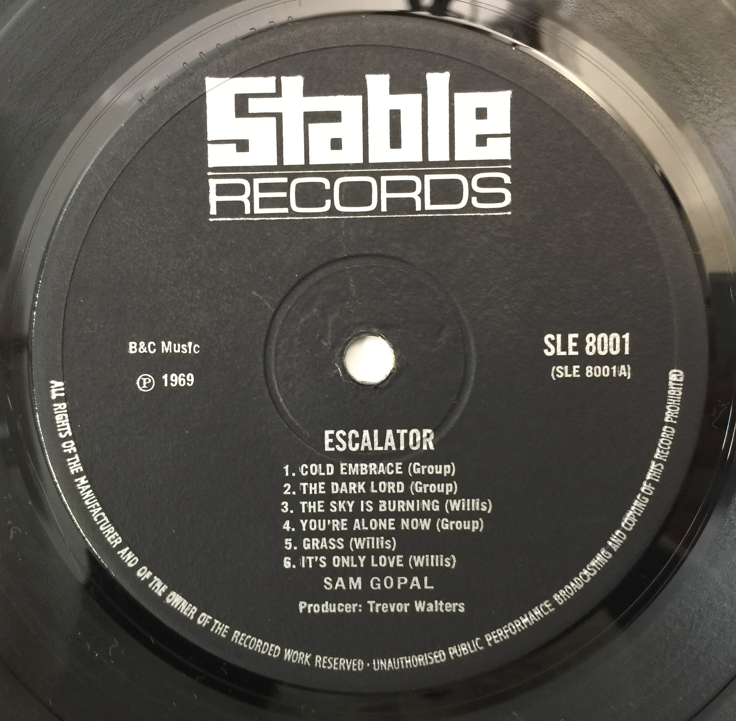 Lot 92 - SAM GOPAL - ESCALATOR LP (SLE 8001 - UK