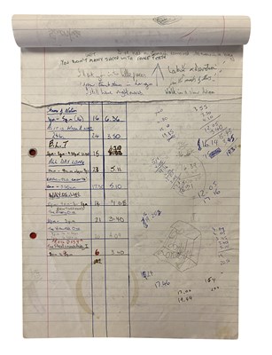 Lot 314 - LOWLIFE COLLECTION TO INCLUDE NOTEBOOK WITH STUDIO RECORDING NOTES FOR DIFFERENT MIXES