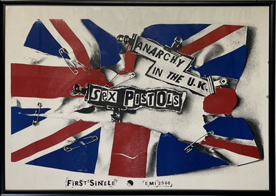 Lot 583 - THE SEX PISTOLS - ORIGINAL PROMOTIONAL POSTER FOR 'ANARCHY IN THE UK'.