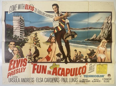 Lot 409 - ELVIS PRESLEY - ORIGINAL FUN IN ACAPULCO (1963) UK QUAD POSTER.