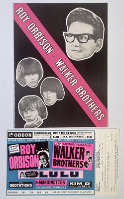 Lot 167 - ROY ORBISON / WALKER BROTHERS - ORIGINAL 1966 HANDBILL.