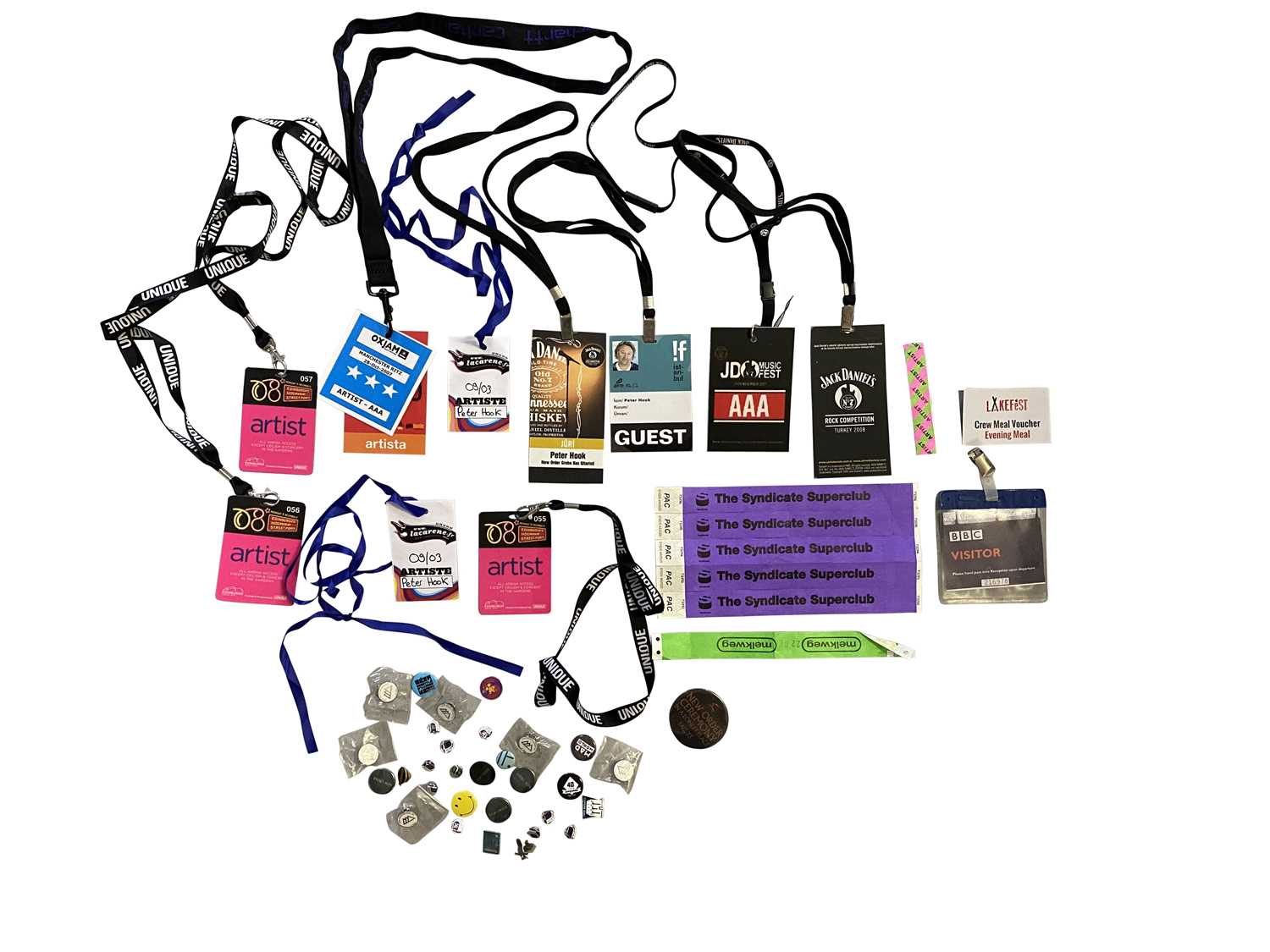 Lot 318 - PETER HOOK & NEW ORDER PASSES AND BADGES