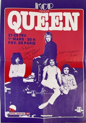 Lot 453 - QUEEN - ORIGINAL 1979 PARIS HANDBILL/MINI POSTER.
