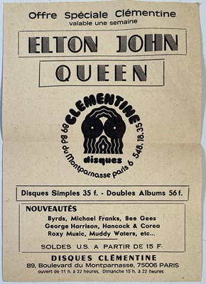 Lot 453 - QUEEN - ORIGINAL 1979 PARIS HANDBILL/MINI POSTER.