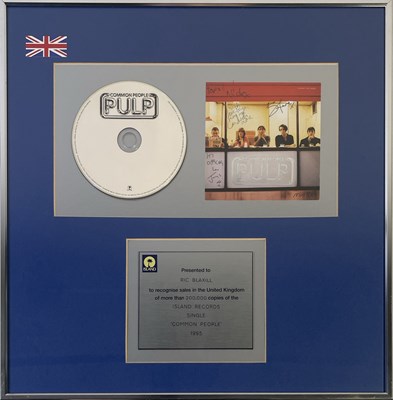 Lot 383 - PULP - COMMON PEOPLE SALES AWARD - FULLY SIGNED.