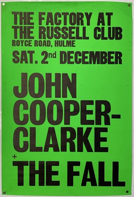 Lot 235 - THE FALL / JOHN COOPER CLARKE - ORIGINAL FACTORY RUSSELL CLUB POSTER.