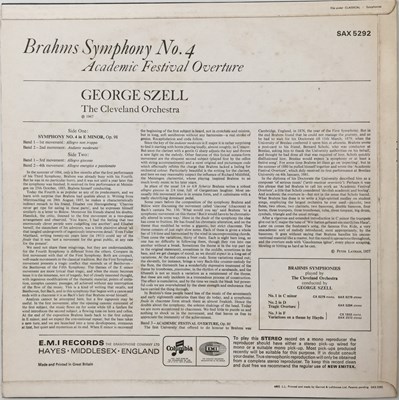 Lot 623 - GEORGE SZELL - BRAHMS: SYMPHONY NO.4 LP (UK ORIGINAL - COLUMBIA - SAX 5292)