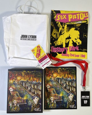 Lot 584 - THE SEX PISTOLS - MEMORABILIA INC SEALED JOHN LYDON BOOK / 1996 TOUR.