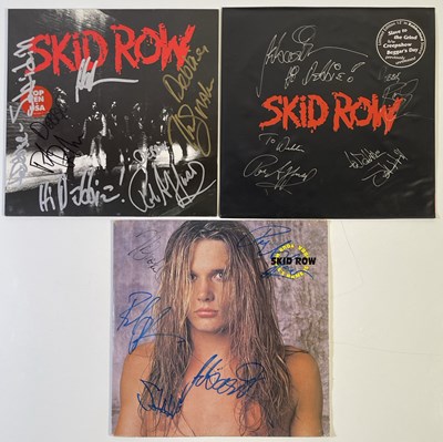 Lot 272 - SKID ROW - THREE FULLY SIGNED RECORDS.