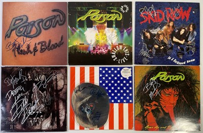 Lot 273 - POISON / SKID ROW - SIGNED RECORD COLLECTION.