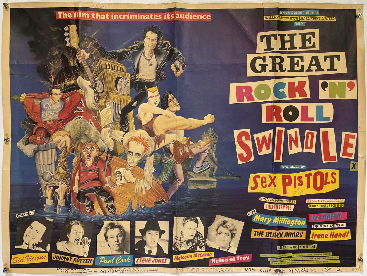 ポスター！SEXPISTOLS関連ロックンロールスウィンドル （Lot 458