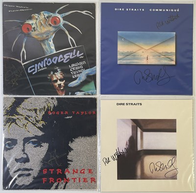 Lot 341 - DIRE STRAITS & ROGER TAYLOR SIGNED RECORD SLEEVES.