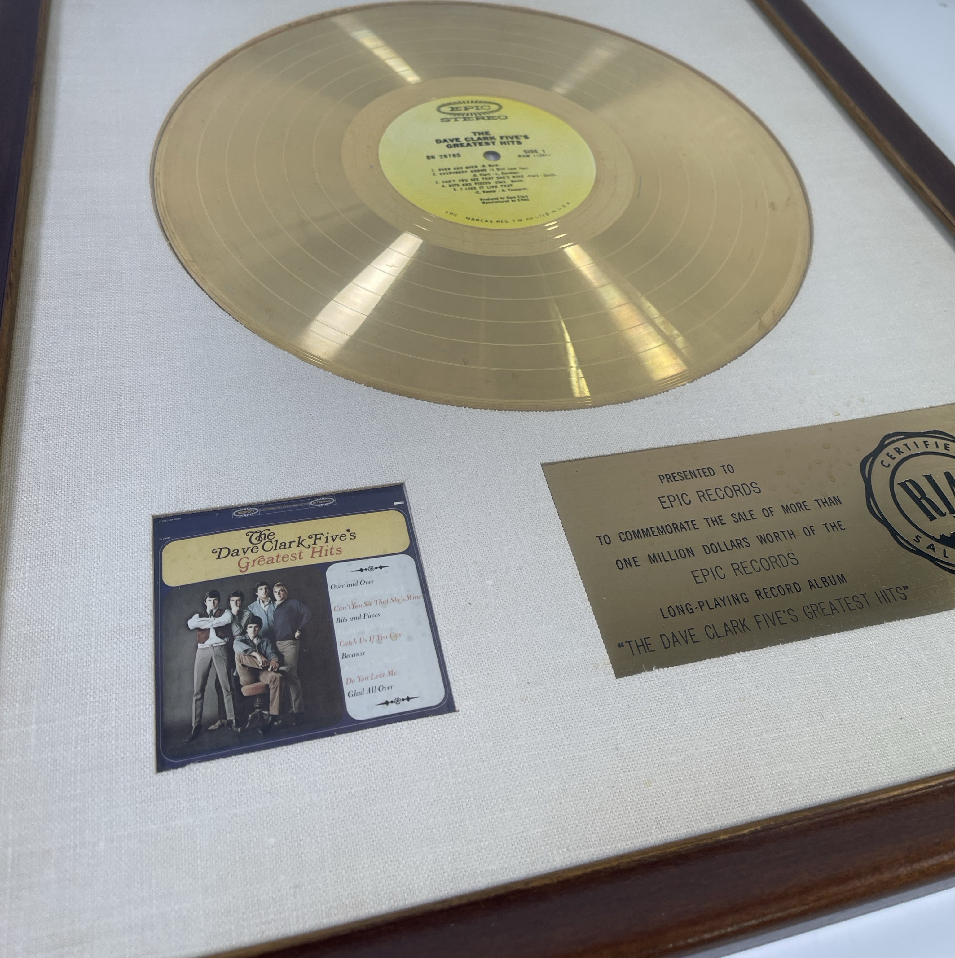 Lot 388 - DAVE CLARK FIVE - OFFICIAL RIAA GOLD DISC