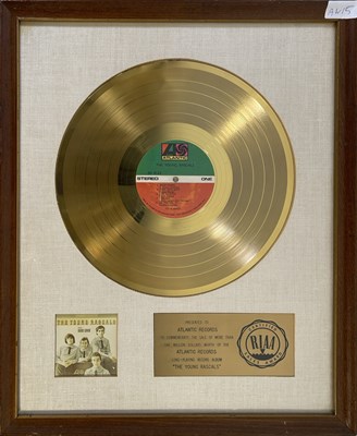 Lot 393 - THE YOUNG RASCALS - OFFICIAL RIAA GOLD DISC AWARD.