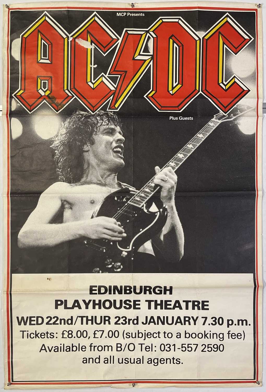 Lot 247 - AC/DC - 1986 EDINBURGH PLAYHOUSE CONCERT POSTER.
