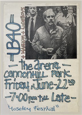Lot 253 - UB40 - RARE ORIGINAL 1979 'MOSELEY FESTIVAL' POSTER.