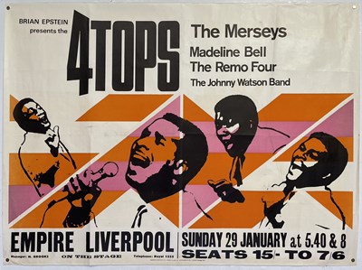 Lot 256 - SOUL / MOTOWN - ORIGINAL AND RARE 1967 '4TOPS' FOUR TOPS CONCERT POSTER.