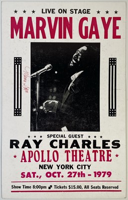 Lot 260 - MARVIN GAYE - A SIGNED ORIGINAL 1979 CONCERT POSTER.