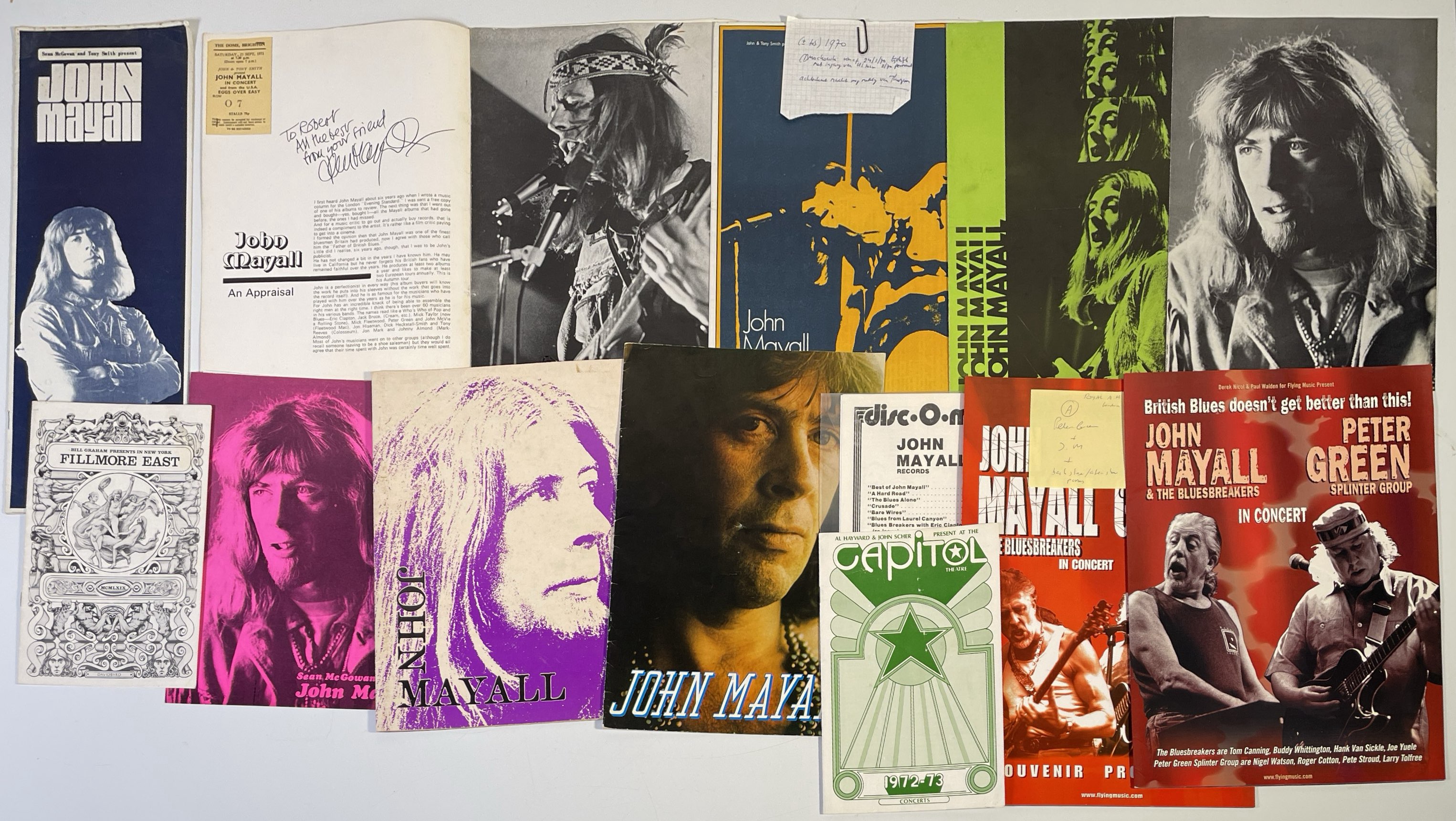 Lot 447 - JOHN MAYALL - CONCERT PROGRAMME COLLECTION
