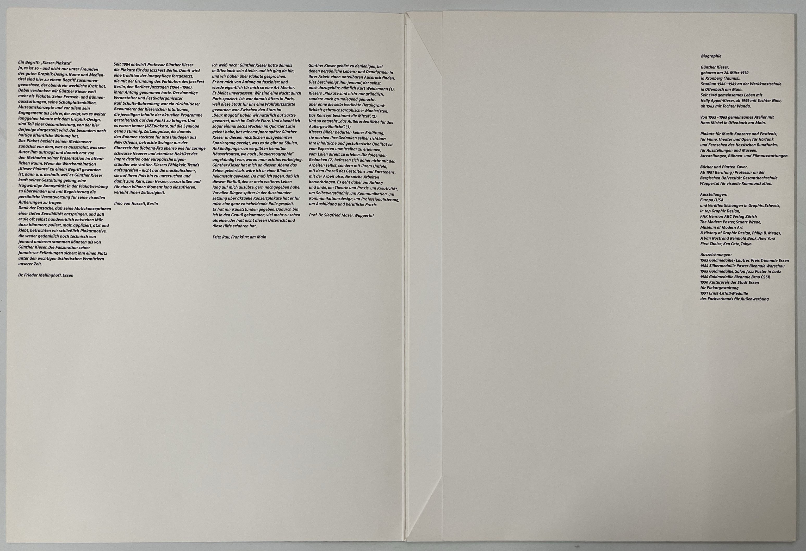Lot 265 - GUNTHER KIESER - 1992 PORTFOLIO OF POSTER