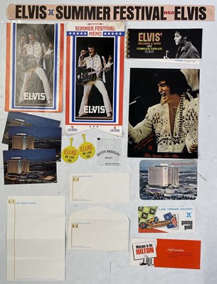 Lot 415 - ELVIS PRESLEY - ORIGINAL HILTON MENU / MEMORABILIA COLLECTION.