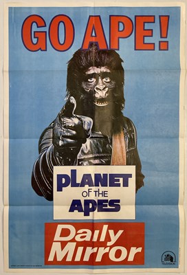 Lot 220 - PLANET OF THE APES (1974) GO APE! DAILY MIRROR POSTER.