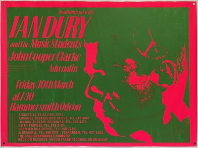 Lot 272 - IAN DURY / JOHN COOPER CLARKE - ORIGINAL CONCERT POSTER.