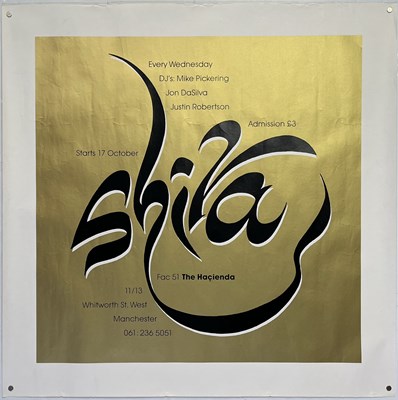 Lot 273 - MANCHESTER MUSIC - THE HACIENDA - ORIGINAL 'SHIVA' POSTER.