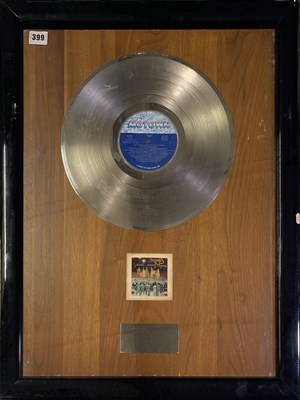 Lot 396 - THE SUPREMES - AN ORIGINAL MOTOWN IN HOUSE AWARD ISSUED TO CINDY BIRDSONG.