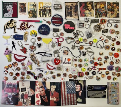 Lot 519 - DURAN DURAN - ORIGINAL PATCHES / PIN BADGES / CONCERT SCARF COLLECTION.