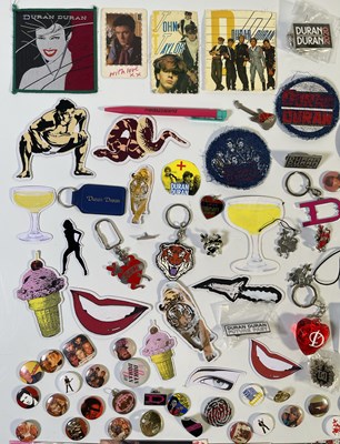 Lot 519 - DURAN DURAN - ORIGINAL PATCHES / PIN BADGES / CONCERT SCARF COLLECTION.