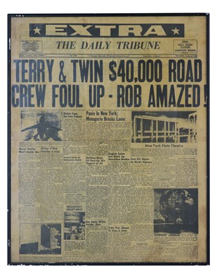 Lot 40 - TERRY AND TWINNY NEWSPAPER HEADLINE, FRAMED