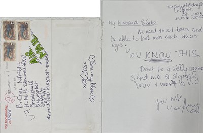 Lot 377 - AMY WINEHOUSE - HANDWRITTEN LETTER TO BLAKE CIVIL, FEB 2009.