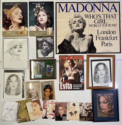 Lot 513 - MADONNA - FRAMED MEMORABILIA AND ORIGINAL POSTER.