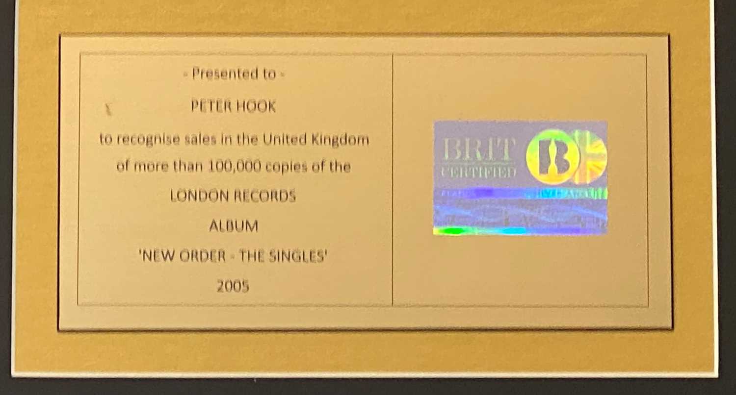 Lot 405 - NEW ORDER THE SINGLES BRIT CERTIFIED BPI