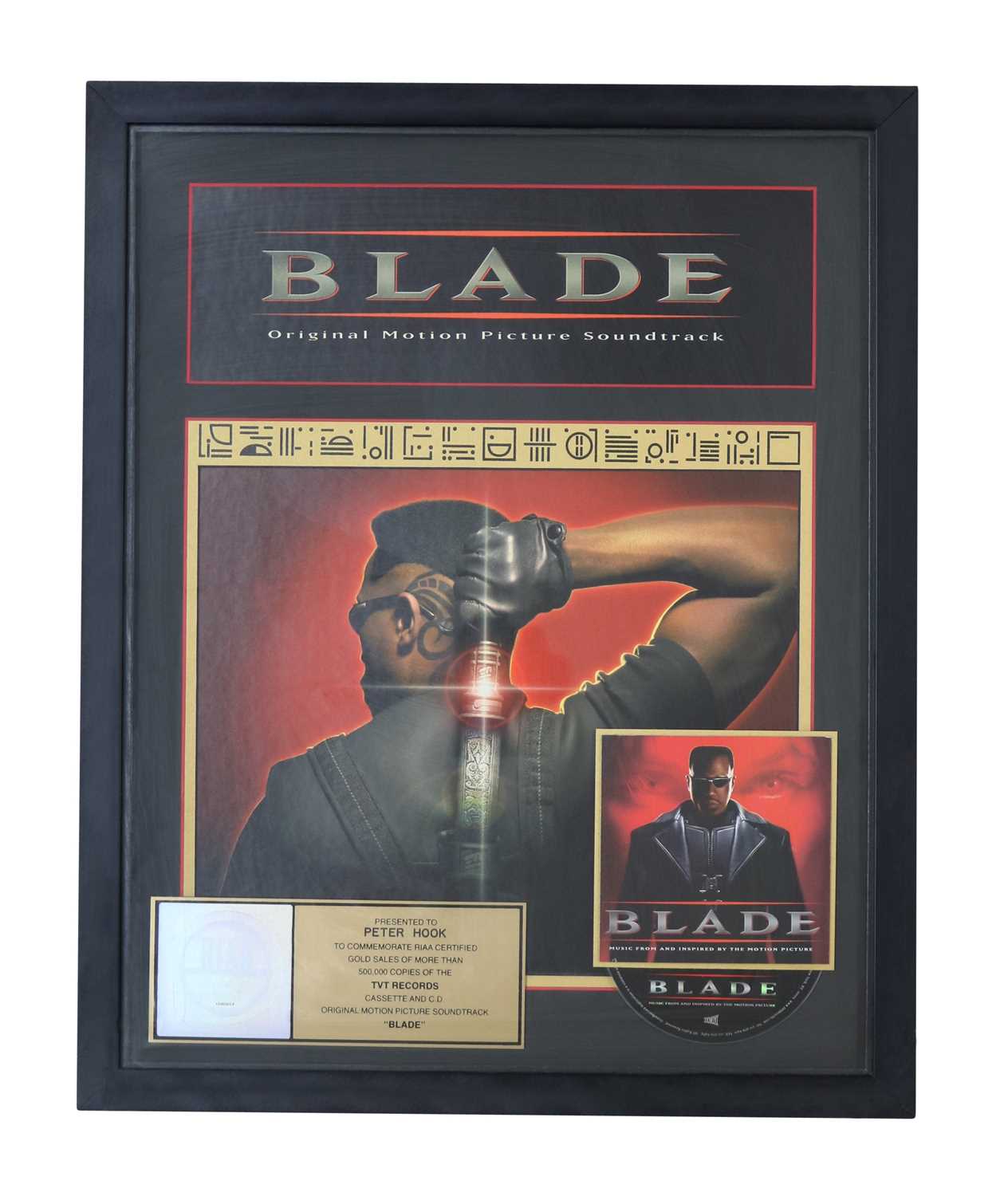 Lot 52 - NEW ORDER GOLD RIAA AWARD FOR BLADE SOUNDTRACK
