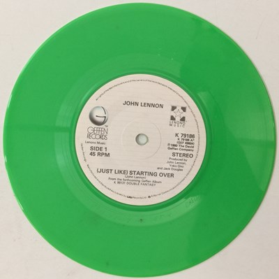 Lot 33 - JOHN LENNON - (JUST LIKE) STARTING OVER - 7" PROMOTIONAL GREEN VINYL COPY (UK - K 79186)