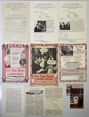 Lot 250 - GEORGE HARRISON / GENESIS PUBLICATIONS - ORIGINAL PROMOTIONAL MATERIALS FOR DEREK TAYLOR'S FIFTY YEARS ADRIFT.