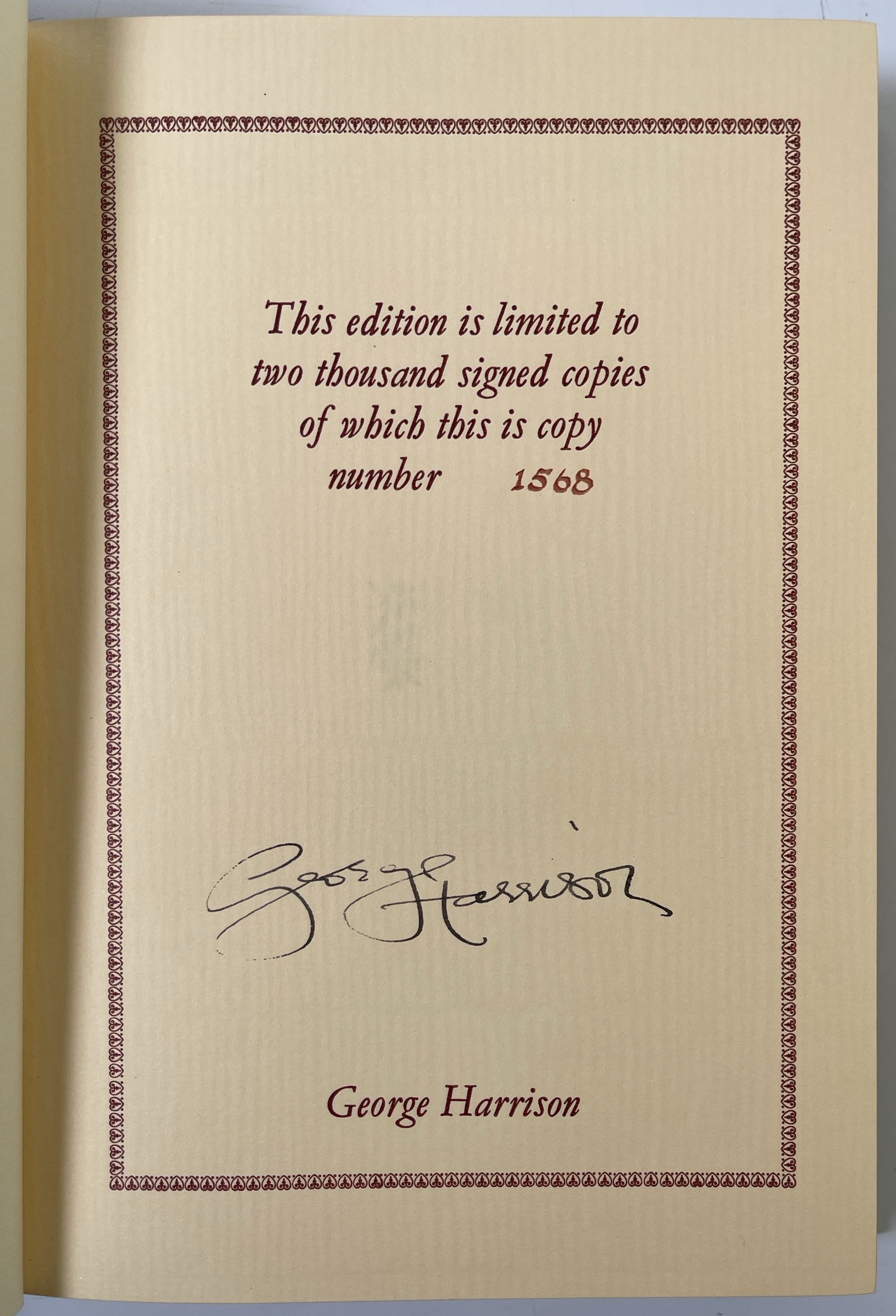 Lot 251 - GEORGE HARRISON - I ME MINE SIGNED GENESIS