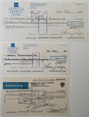 Lot 165 - THE BEATLES - GEORGE HARRISON - HARRISON RELATED CHEQUES.