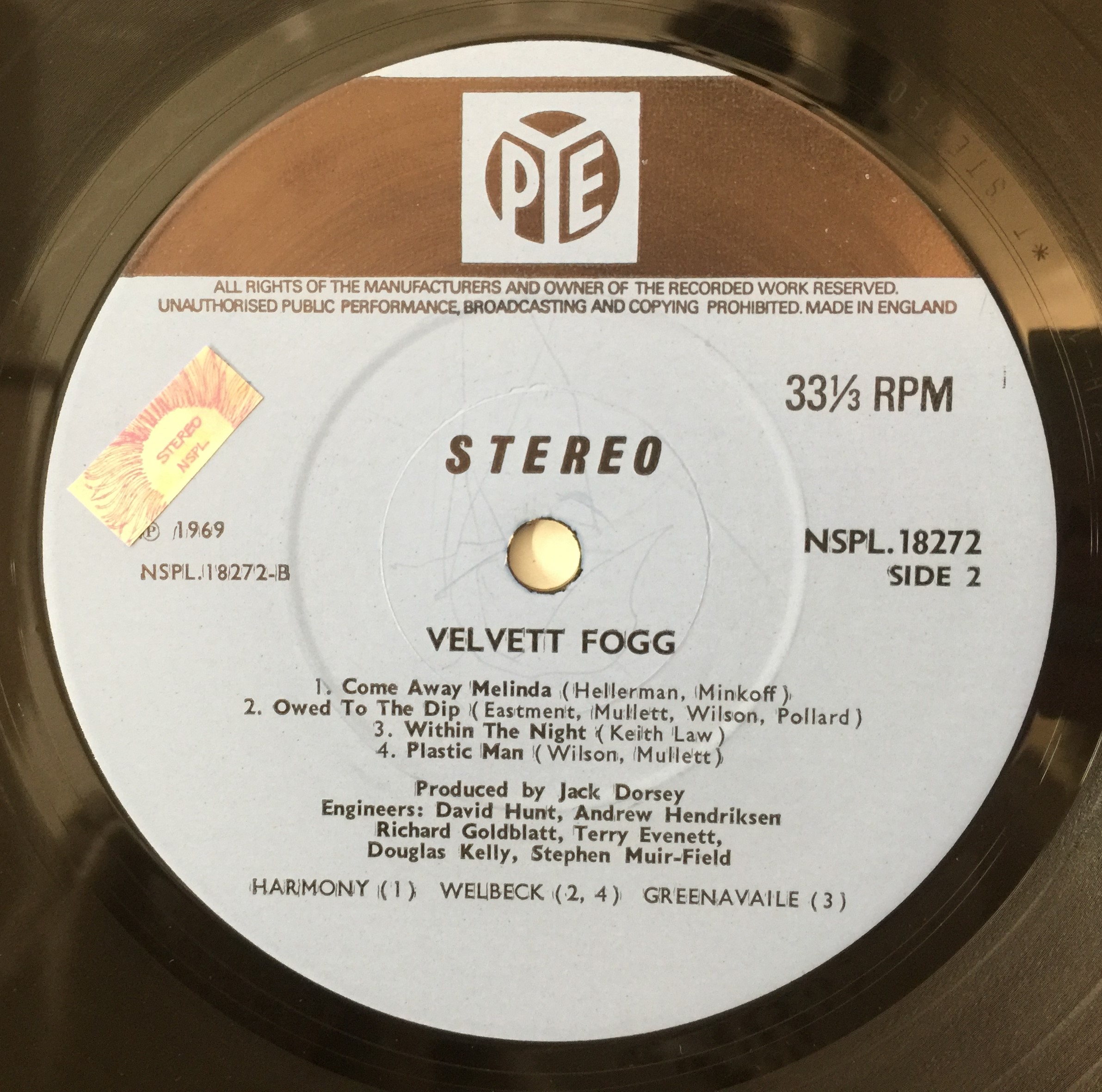 Lot 39 - VELVETT FOGG - VELVETT FOGG LP (UK STEREO