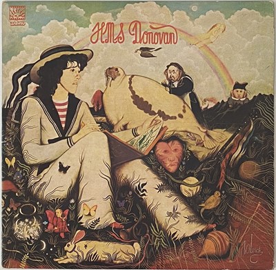 Lot 55 - DONOVAN - HMS DONOVAN LP (UK ORIGINAL W/ POSTER - ORANGE DAWN LABELS - DNLD 4001)