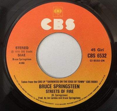 Lot 75 - BRUCE SPRINGSTEEN - BADLANDS/ STREETS OF FIRE 7" (ITALIAN PRESS - CBS 6532)