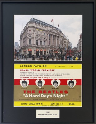 Lot 289 - THE BEATLES - ORIGINAL A HARD DAY'S NIGHT PREMIERE TICKET. ﻿