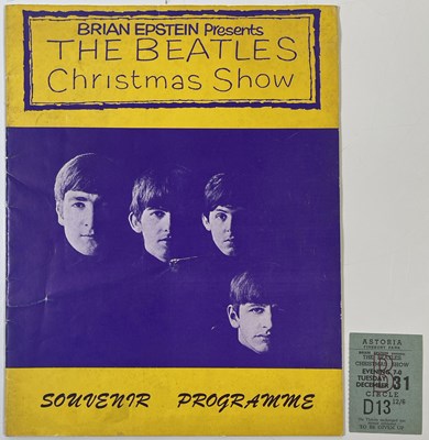 Lot 269 - THE BEATLES - CHRISTMAS SHOW 1963 PROGRAMME AND TICKET STUB.