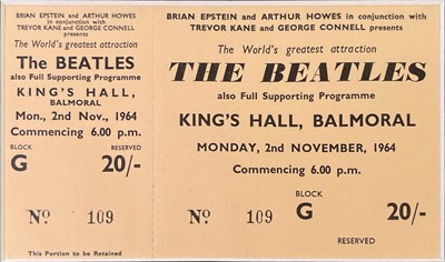 Lot 291 - THE BEATLES - ORIGINAL TICKET FOR KING'S HALL, BALMORAL.