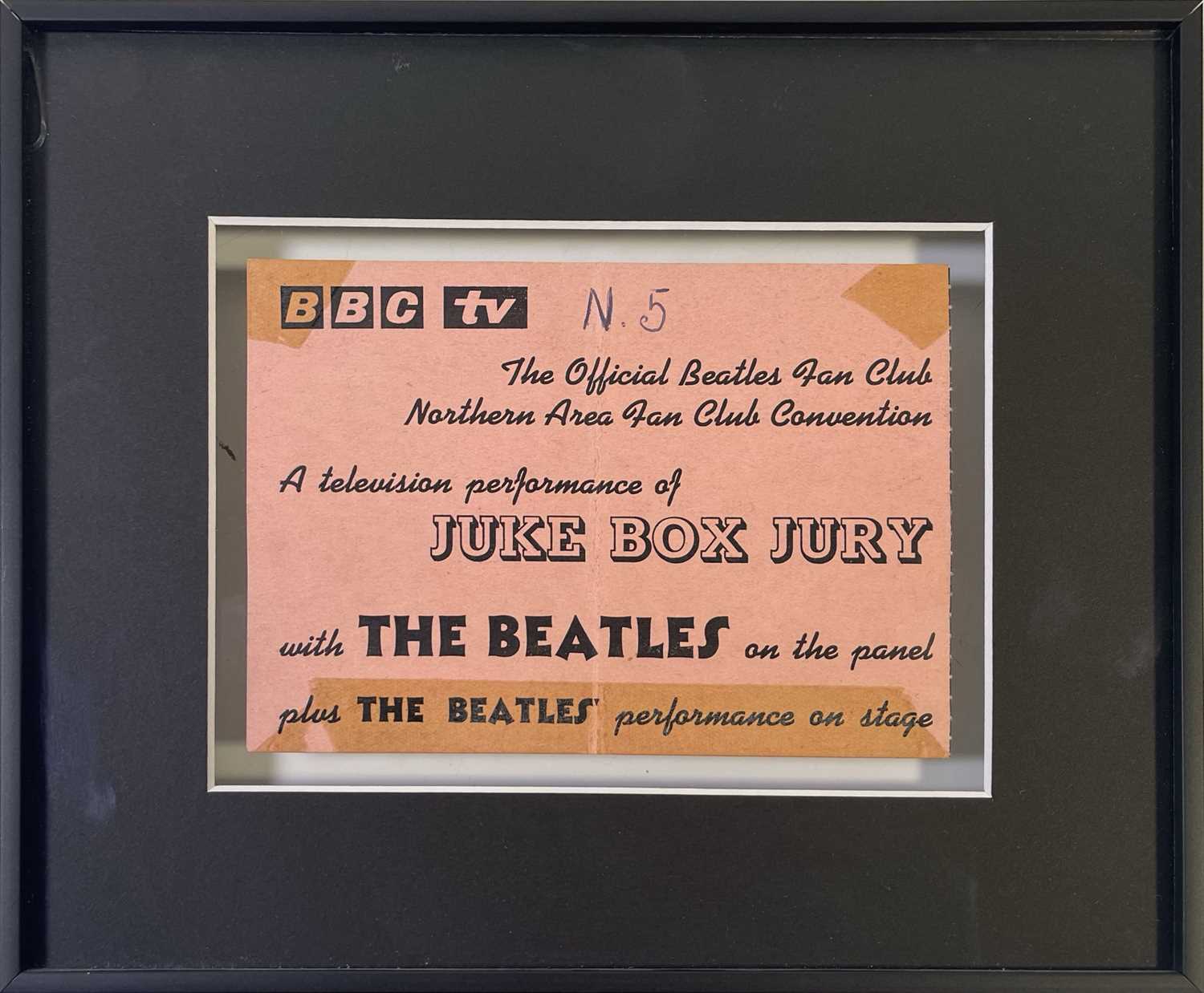 Lot 292 - THE BEATLES - ORIGINAL JUKE BOX JURY TICKET.