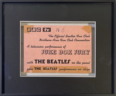 Lot 292 - THE BEATLES - ORIGINAL JUKE BOX JURY TICKET.