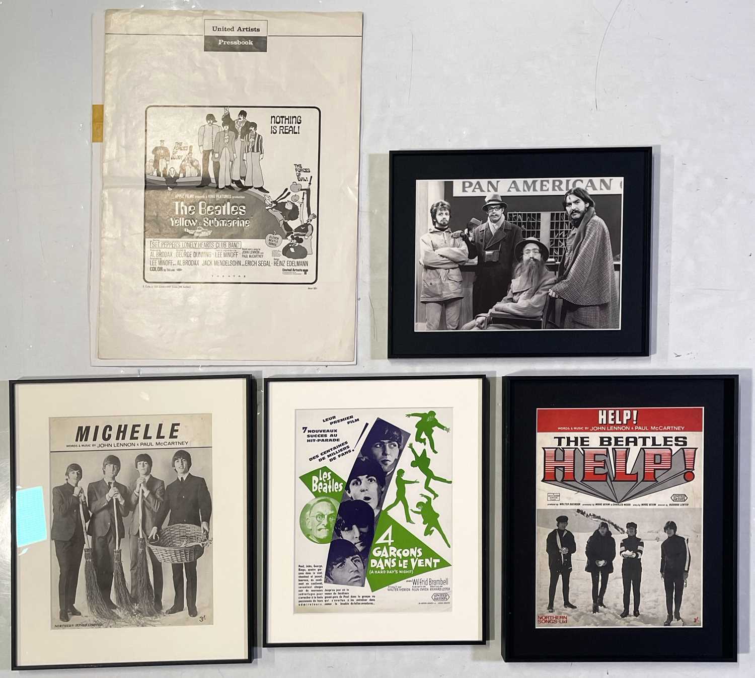 Lot 150 - THE BEATLES - FRAMED MEMORABILIA AND PHOTOS.