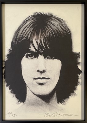 Lot 183 - THE BEATLES - KLAUS VOORMANN SIGNED GEORGE HARRISON LIMITED EDITION PRINT.